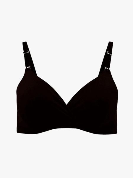 Embrace Soft-Cup Nursing Bra black nursing bra on light gray background